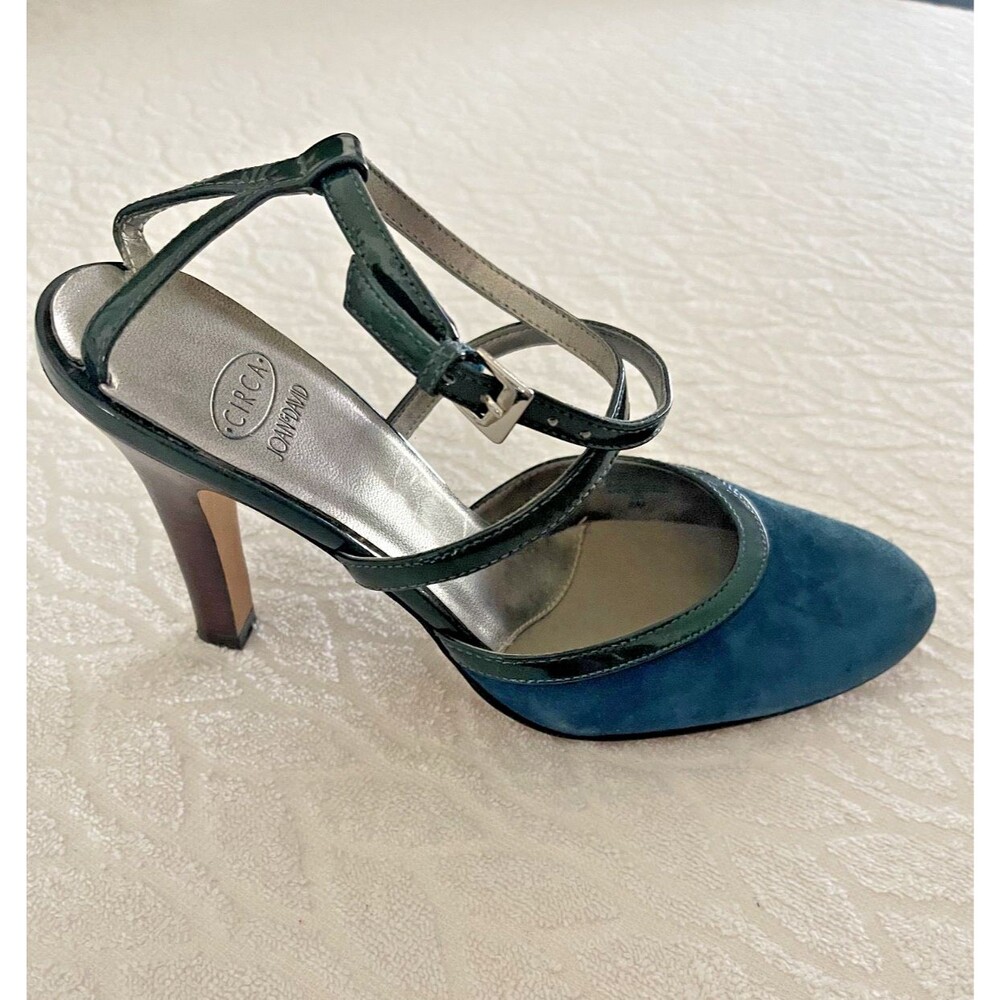 CIRCA JOAN & DAVID Y2K Sz 6 Strappy Stiletto Womne's Pumps Blue Suede